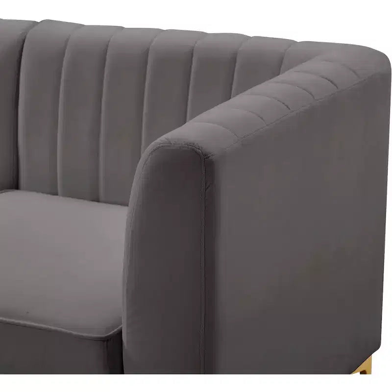 Meridian Furniture, Canapé modulable en velours Alina