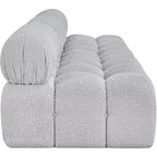 Meridian Furniture, Canapé modulable Ames en tissu bouclé gris