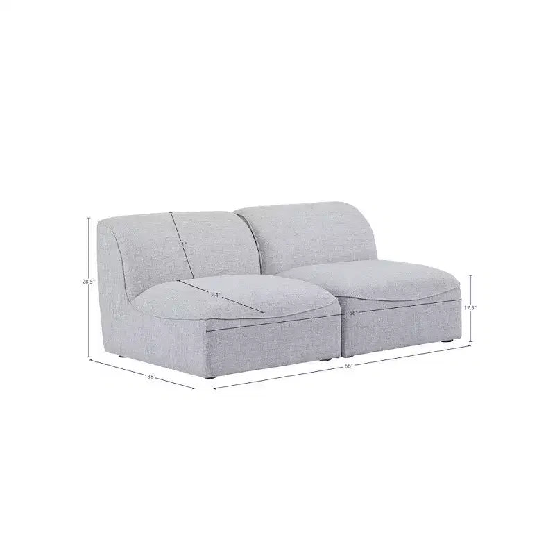 Meridian Furniture, Canapé modulable Miramar en tissu texturé lin résistant