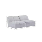 Meridian Furniture, Canapé modulable Miramar en tissu texturé lin résistant