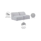 Meridian Furniture, Canapé modulable Miramar en tissu texturé lin résistant