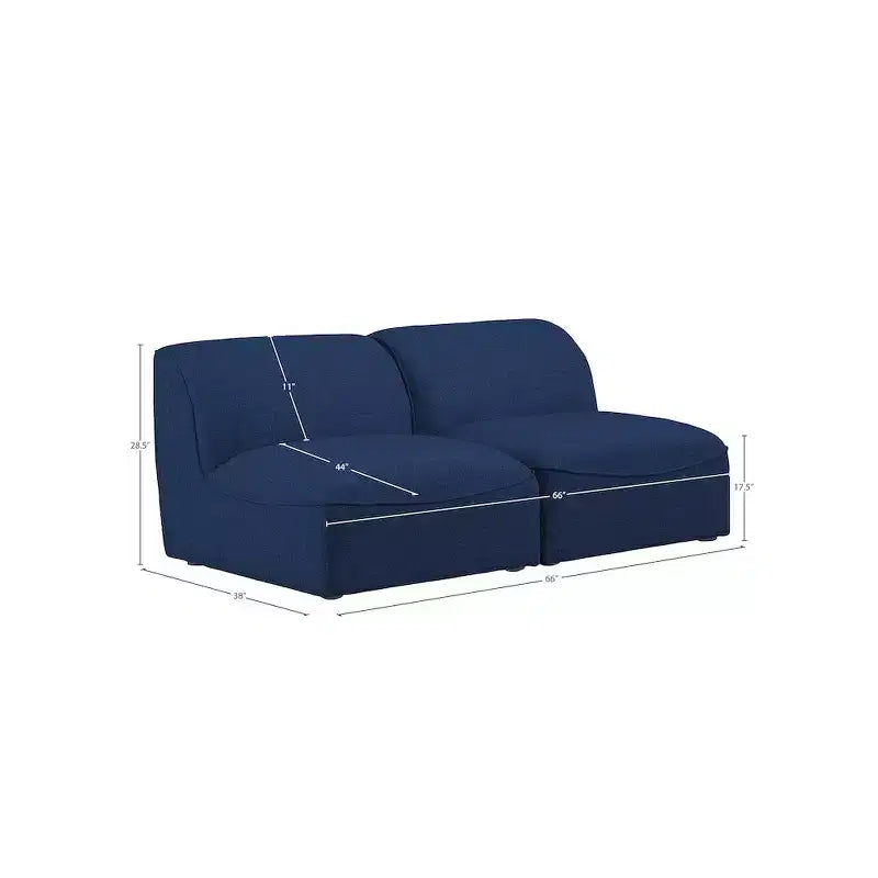 Meridian Furniture, Canapé modulable Miramar en tissu texturé lin résistant