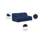 Meridian Furniture, Canapé modulable Miramar en tissu texturé lin résistant