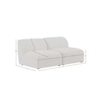 Meridian Furniture, Canapé modulable Miramar en tissu texturé lin résistant