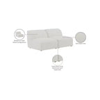 Meridian Furniture, Canapé modulable Miramar en tissu texturé lin résistant