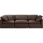 Meridian Furniture, Canapé modulaire en velours marron Indulge