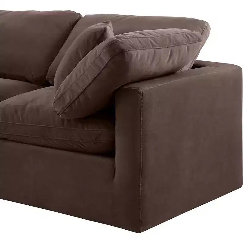 Meridian Furniture, Canapé modulaire en velours marron Indulge