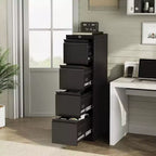 4 Drawer File Cabinet with Lock, Metal Filing Cabinets, Vertical Small Filing Cabinet Steel Lockable Storage Cabinets for Home Office