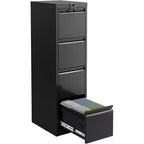 Meuble de classement à 4 tiroirs avec serrure, armoires de classement en métal, petit meuble de classement vertical en acier avec serrure pour bureau à domicile