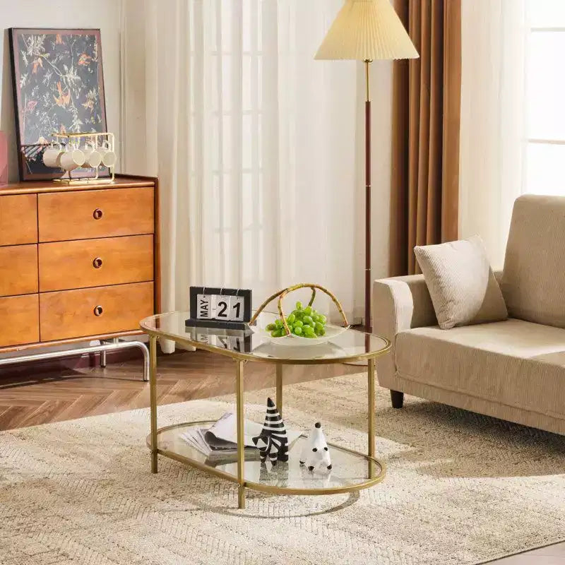 Table basse ovale en verre Karl Home