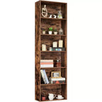 Étagère bibliothèque industrielle à 6 niveaux, étagère de rangement haute pour bureau à domicile, bibliothèque moderne de 180 cm pour salon, chambre à coucher, montage facile