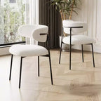 Chaises de salle à manger GDFStudio Mirae modernes rembourrées en velours Teddy avec dossier incurvé (lot de 2)