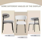 Chaises de salle à manger GDFStudio Mirae modernes rembourrées en velours Teddy avec dossier incurvé (lot de 2)