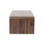 Table basse LuxenHome 47'' avec rangement, finition noyer, table centrale en bois à 2 tiroirs et rangement ouvert avec coins arrondis pour salon marron