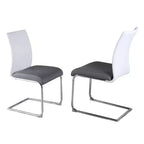 Chintaly Imports, chaise latérale cantilever moderne à dossier profilé bicolore – lot de 4