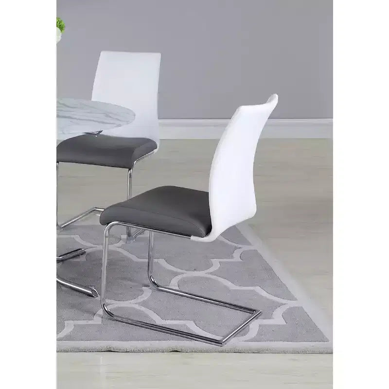 Chintaly Imports, chaise latérale cantilever moderne à dossier profilé bicolore – lot de 4