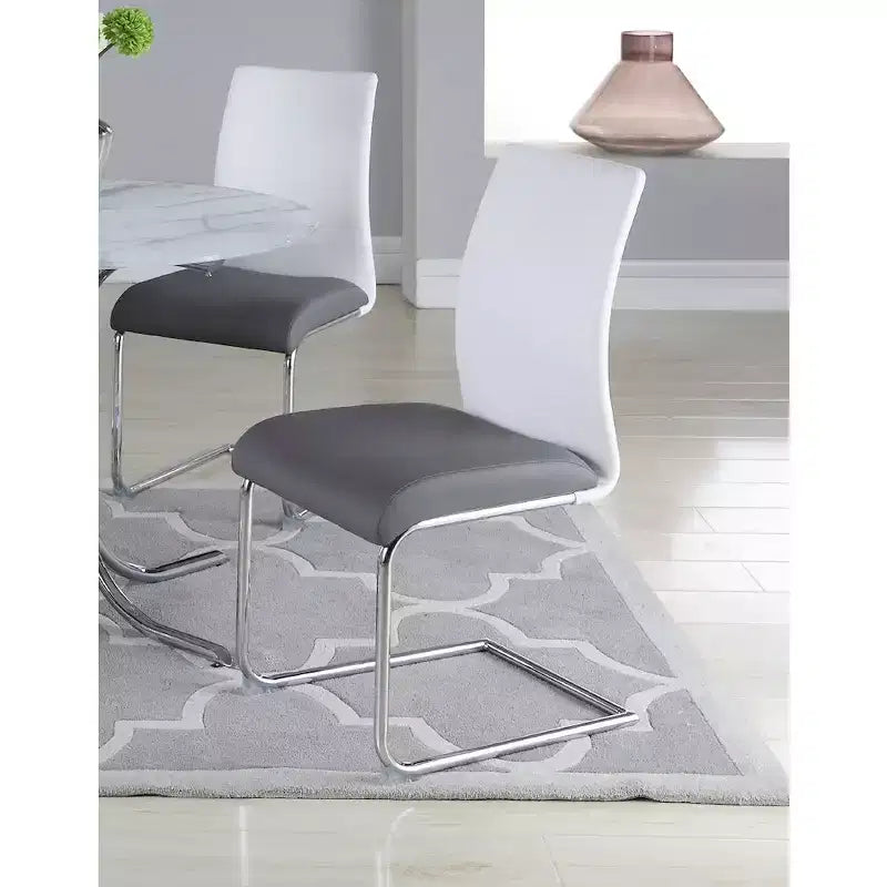 Chintaly Imports, chaise latérale cantilever moderne à dossier profilé bicolore – lot de 4