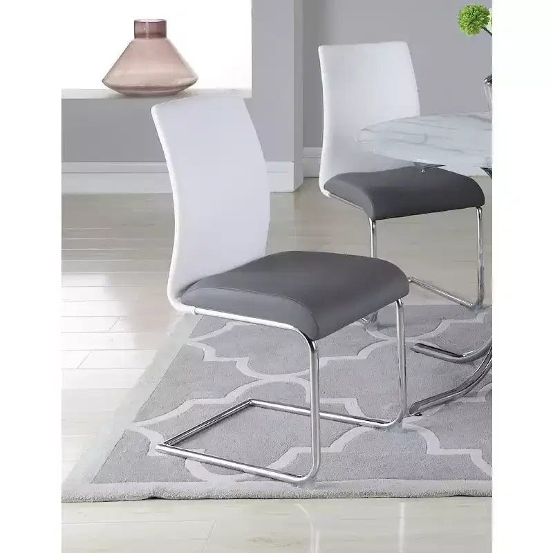 Chintaly Imports, chaise latérale cantilever moderne à dossier profilé bicolore – lot de 4