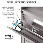 Meuble à chaussures avec 4 tiroirs basculants, Meuble à chaussures étroit, Organisateur de rangement de chaussures autoportant, Séparation sec et humide avec pieds en métal