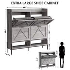 Meuble à chaussures avec 4 tiroirs basculants, Meuble à chaussures étroit, Organisateur de rangement de chaussures autoportant, Séparation sec et humide avec pieds en métal