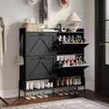 Shoe Cabinet with 4 Flip Drawers,Narrow Shoe Cabinet Storage,Freestanding Shoe Storage Cabinet Organizer,Dry and Wet Separation with Metal Legs