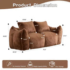 Canapé de sol Okak Ultra Doux et Moelleux en forme de pouf, avec oreillers dodus, Grand canapé paresseux pour salon et chambre