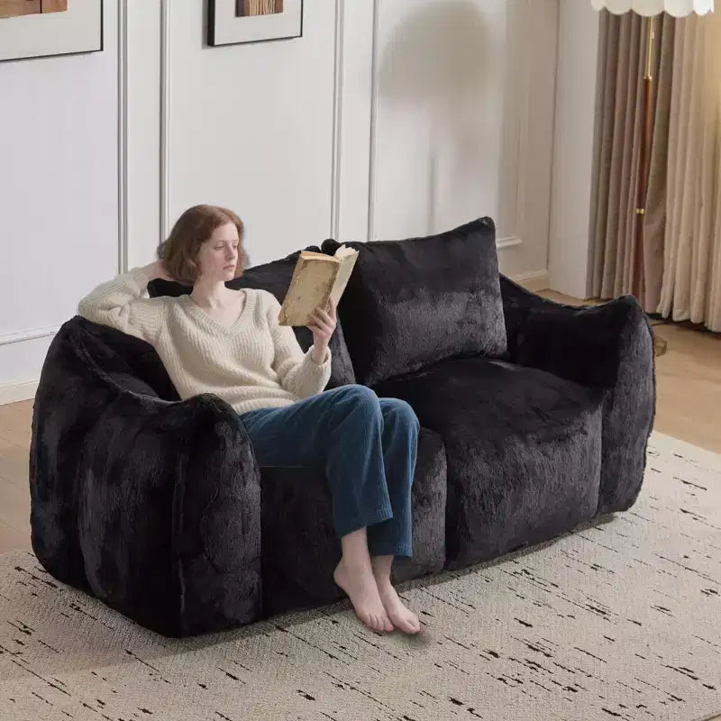 Canapé de sol Okak Ultra Doux et Moelleux en forme de pouf, avec oreillers dodus, Grand canapé paresseux pour salon et chambre