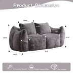 Canapé de sol Okak Ultra Doux et Moelleux en forme de pouf, avec oreillers dodus, Grand canapé paresseux pour salon et chambre