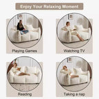 Canapé de sol Okak Ultra Doux et Moelleux en forme de pouf, avec oreillers dodus, Grand canapé paresseux pour salon et chambre