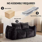 Canapé de sol Okak Ultra Doux et Moelleux en forme de pouf, avec oreillers dodus, Grand canapé paresseux pour salon et chambre