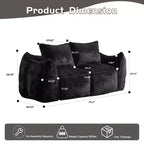 Canapé de sol Okak Ultra Doux et Moelleux en forme de pouf, avec oreillers dodus, Grand canapé paresseux pour salon et chambre