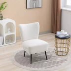 Living Room Chairs, Armless Accent Chair with Wooden Legs, Modern Upholstered Chair for Living Room, Bedroom, Office, Hotel