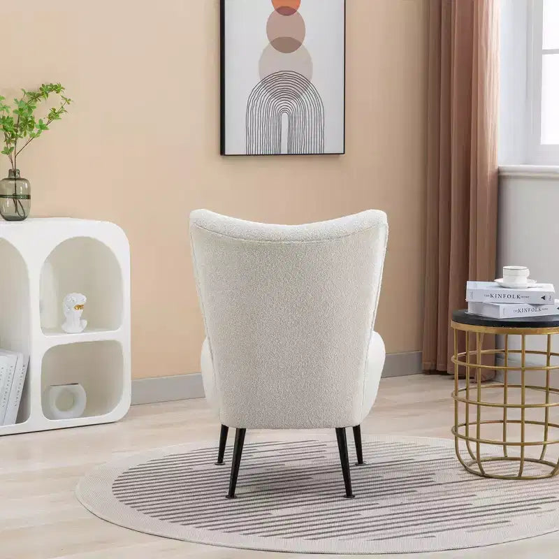 Chaises de salon, Fauteuil d'appoint sans accoudoirs avec pieds en bois, Chaise rembourrée moderne pour salon, chambre, bureau, hôtel