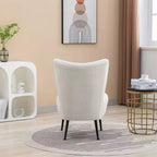 Chaises de salon, Fauteuil d'appoint sans accoudoirs avec pieds en bois, Chaise rembourrée moderne pour salon, chambre, bureau, hôtel