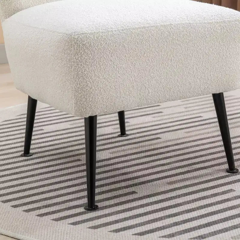 Chaises de salon, Fauteuil d'appoint sans accoudoirs avec pieds en bois, Chaise rembourrée moderne pour salon, chambre, bureau, hôtel