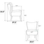 Chaises de salon, Fauteuil d'appoint sans accoudoirs avec pieds en bois, Chaise rembourrée moderne pour salon, chambre, bureau, hôtel