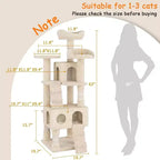 Grand arbre à chat de 180 cm, avec plusieurs niveaux, condo pour chat, poteaux à griffer en sisal et perchoirs rembourrés en peluche, cadre d'escalade pour chat, jaune