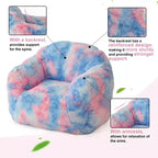 TROPOW Pouf géant, Fauteuil pouf en fausse fourrure pour enfants, Canapé pouf avec rembourrage, Canapé douillet, Fauteuil paresseux, Bleu