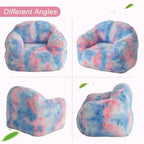 TROPOW Pouf géant, Fauteuil pouf en fausse fourrure pour enfants, Canapé pouf avec rembourrage, Canapé douillet, Fauteuil paresseux, Bleu