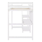 Lit mezzanine avec bureau et étagères, cadre de lit mezzanine en bois avec étagères de rangement et planche d'écriture
