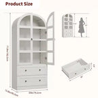 Bibliothèque haute en bois Coolmee de 180 cm avec portes et tiroirs, grand meuble de rangement pour bureau et salon