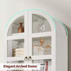 Bibliothèque haute en bois Coolmee de 180 cm avec portes et tiroirs, grand meuble de rangement pour bureau et salon