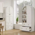 Bibliothèque haute en bois Coolmee de 180 cm avec portes et tiroirs, grand meuble de rangement pour bureau et salon