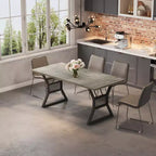 COZONY Table de salle à manger industrielle rustique - Table de cuisine rectangulaire pour 6 à 8 personnes, Table de salle à manger