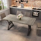 COZONY Table de salle à manger industrielle rustique - Table de cuisine rectangulaire pour 6 à 8 personnes, Table de salle à manger