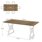 COZONY Table de salle à manger industrielle rustique - Table de cuisine rectangulaire pour 6 à 8 personnes, Table de salle à manger