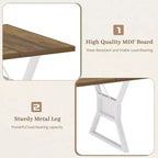 COZONY Table de salle à manger industrielle rustique - Table de cuisine rectangulaire pour 6 à 8 personnes, Table de salle à manger
