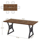 COZONY Table de salle à manger industrielle rustique - Table de cuisine rectangulaire pour 6 à 8 personnes, Table de salle à manger