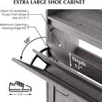 Meuble à chaussures à 2 tiroirs, organiseur de chaussures mince et peu encombrant avec rangement dissimulé, étagère d'entrée en bois pour couloir, design étroit et autonome