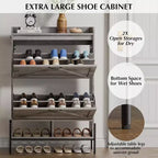 Meuble à chaussures à 2 tiroirs, organiseur de chaussures mince et peu encombrant avec rangement dissimulé, étagère d'entrée en bois pour couloir, design étroit et autonome